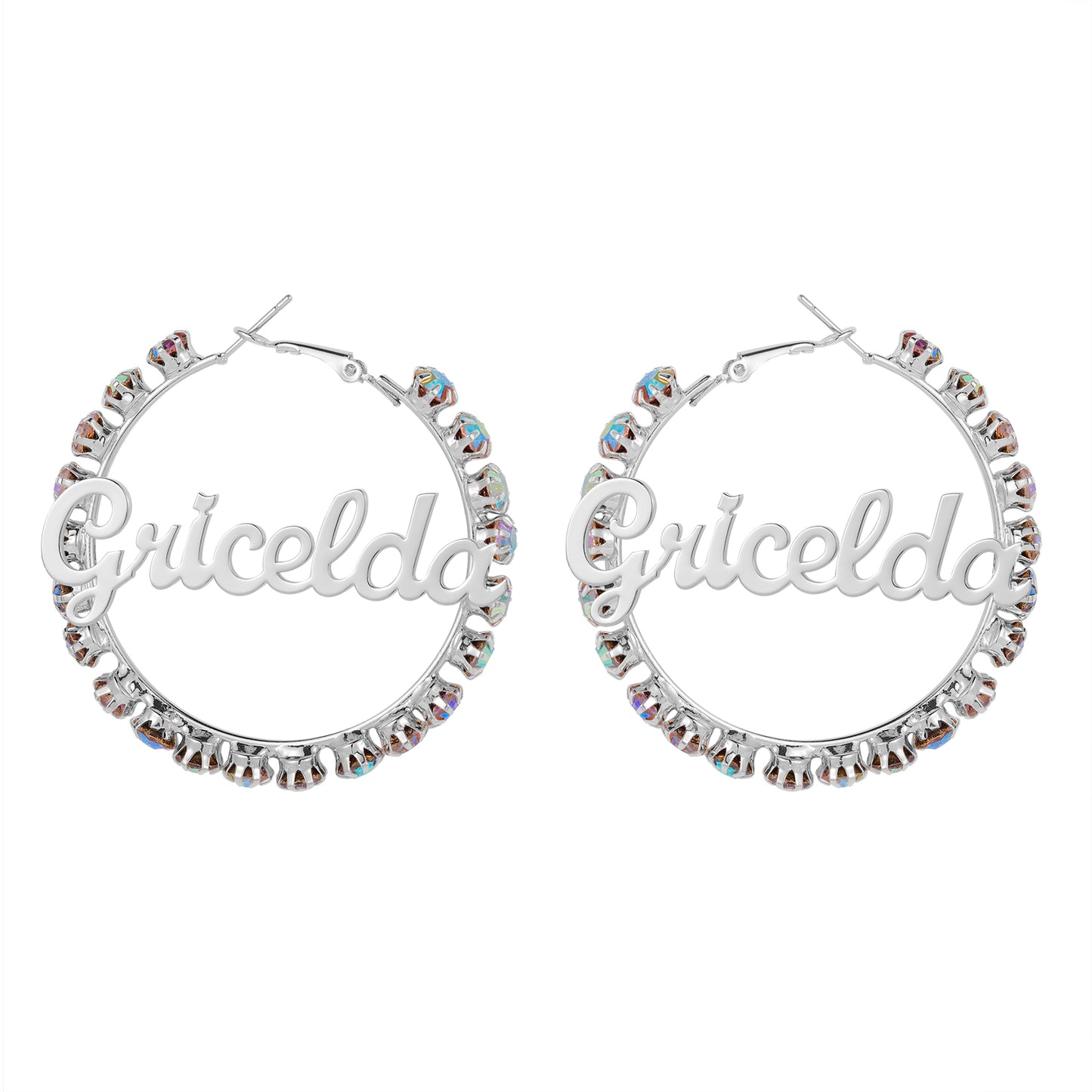 Fancy Color Diamond Round Name Earrings QE398