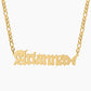 Old English Butterfly Name Necklace QN586-S06