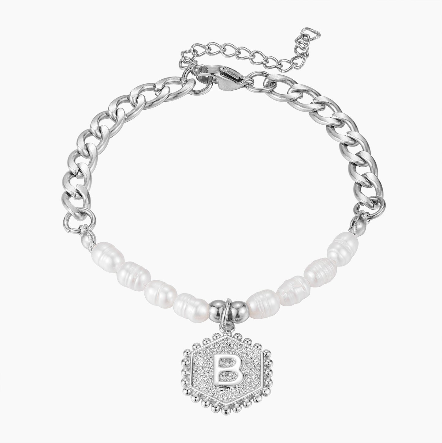 Armband mit Perlenkette und Anfangsbuchstaben QB526