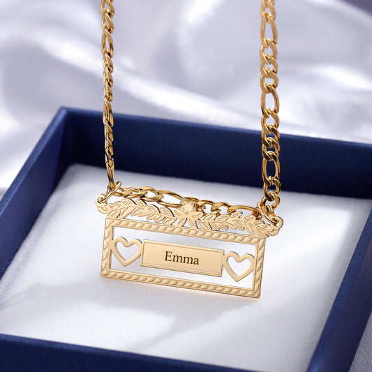 Figaro Chain Name Necklace SN581-2