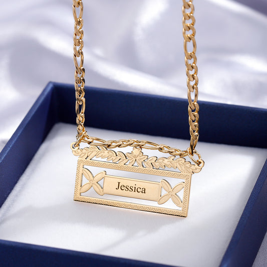 Figaro Chain Name Necklace SN581-3
