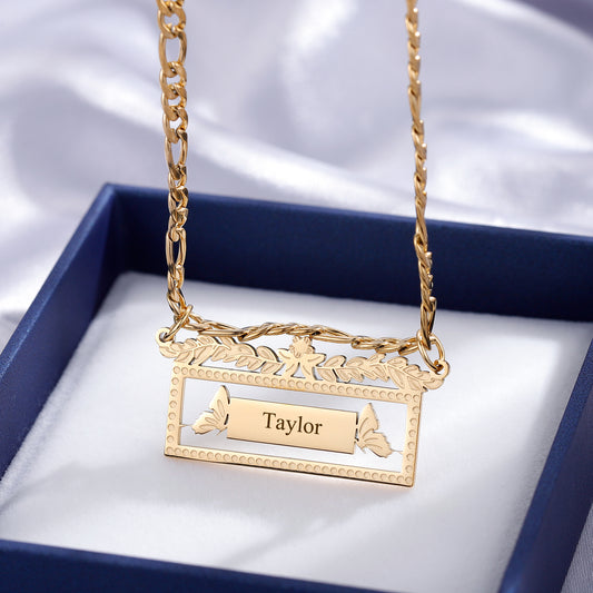 Figaro Chain Name Necklace SN581-4
