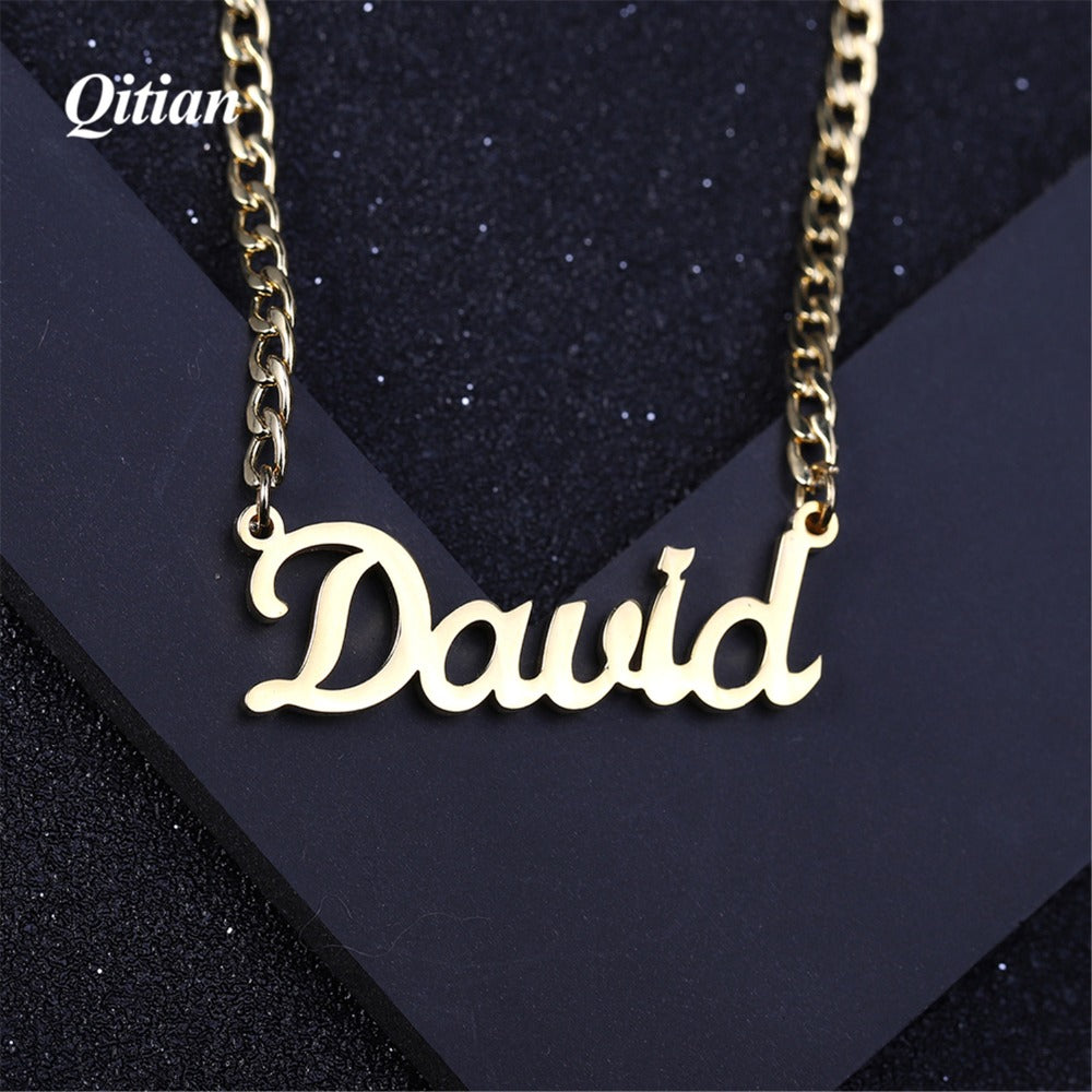 Name Necklace Plate Jewelry