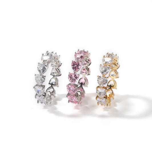 Hip Hop Heart Zircon Ring QR2051