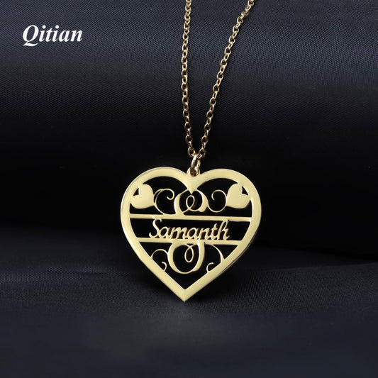 Collier Coeur Prénom Vintage