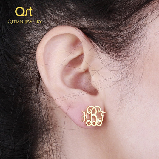 Boucles d'oreilles monogramme nom QE302