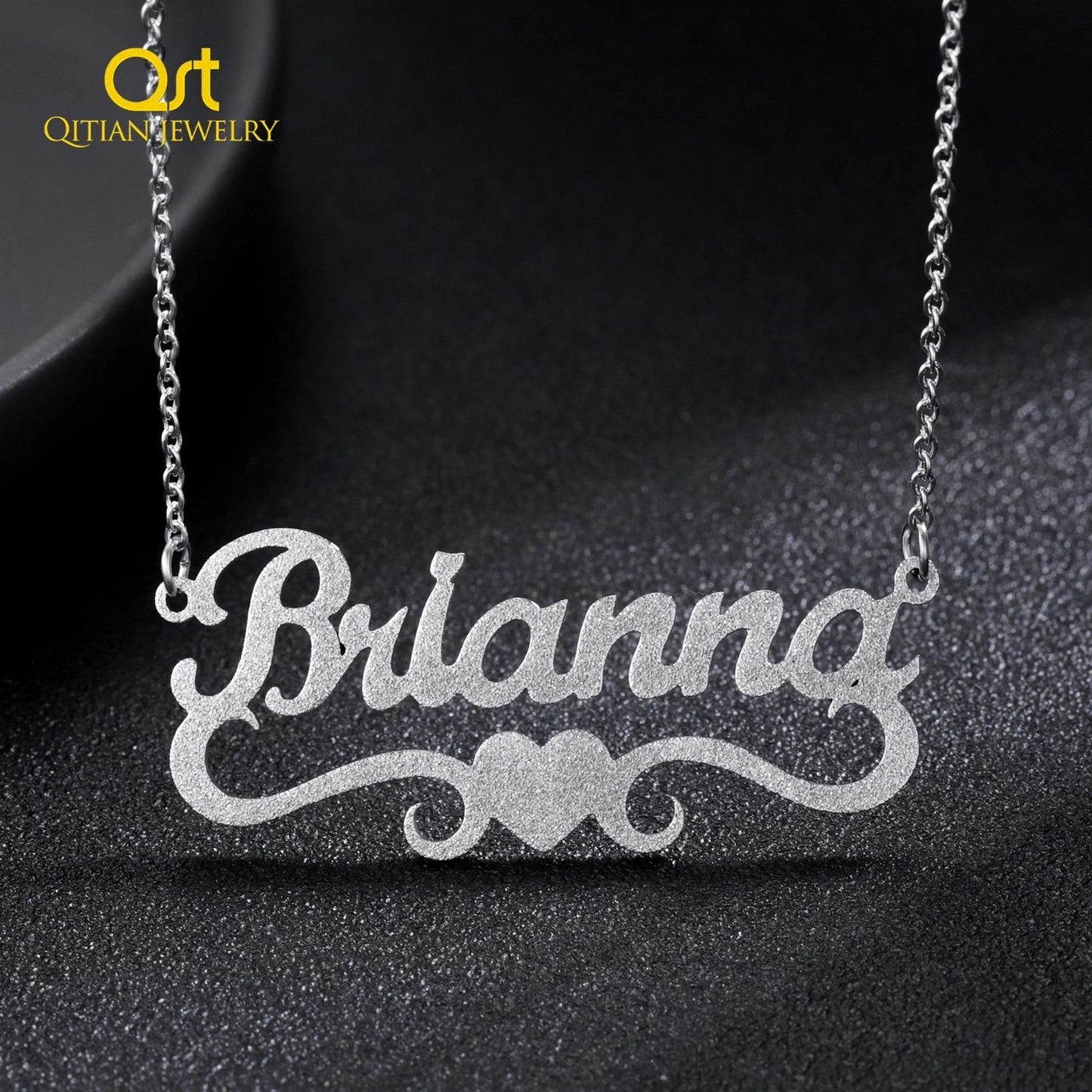 Sand-Blasting Name Necklace QN20857