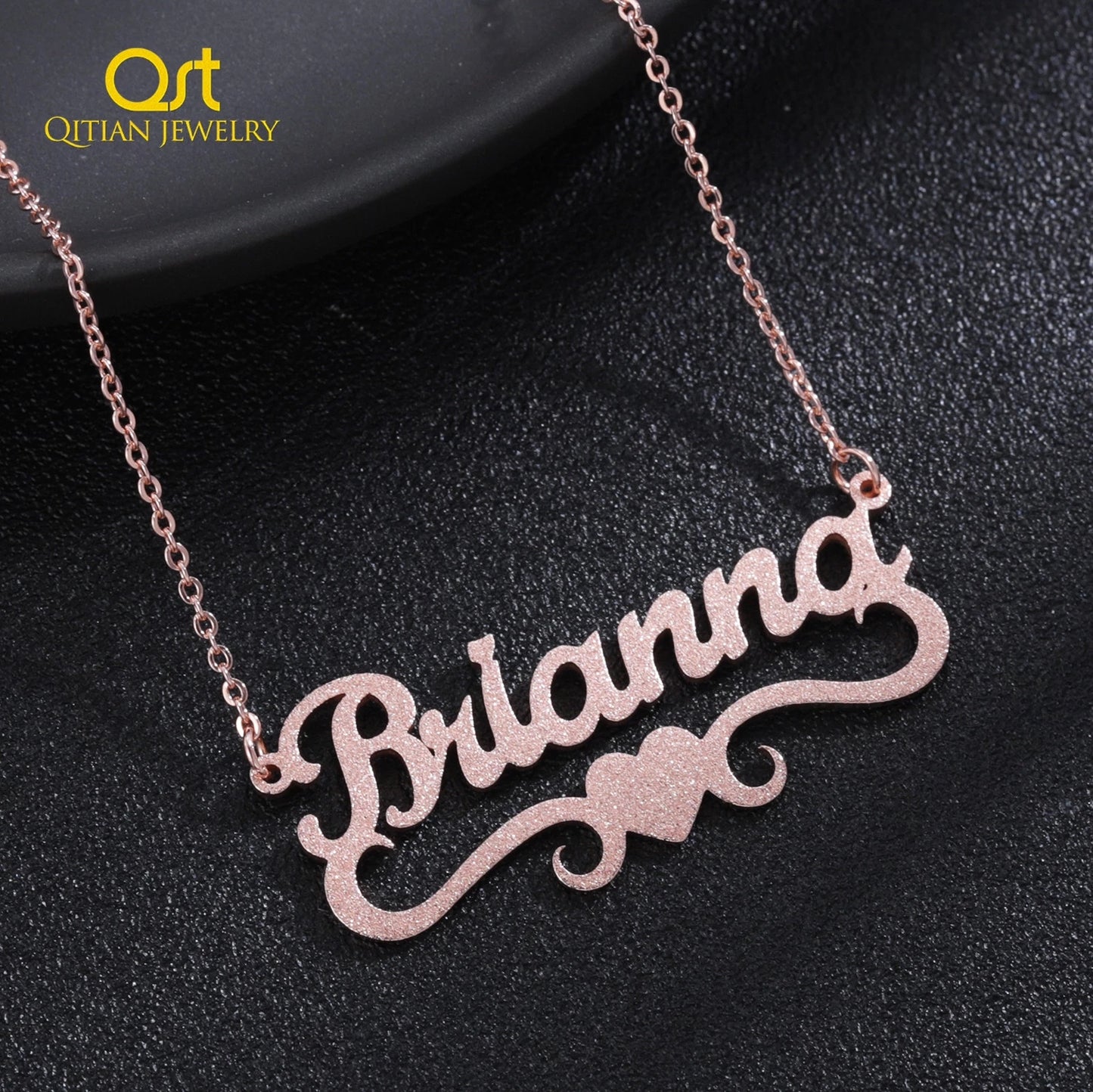 Sand-Blasting Name Necklace QN20857