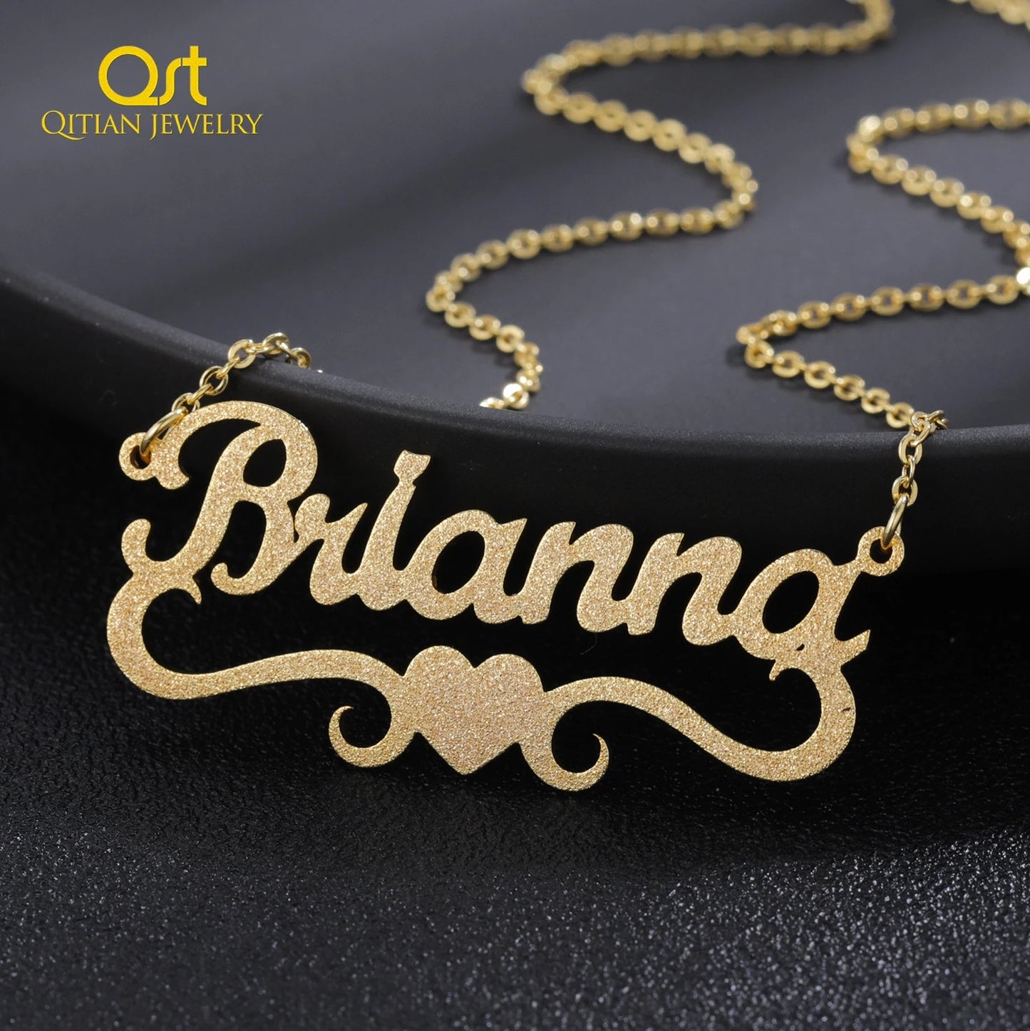 Sand-Blasting Name Necklace QN20857