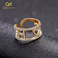 Initial Letter Ring Iced Out Zirconia Micro Pave Rings