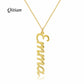 Vertical English Nameplate Necklace QN086
