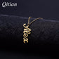 Vertical English Nameplate Necklace QN086