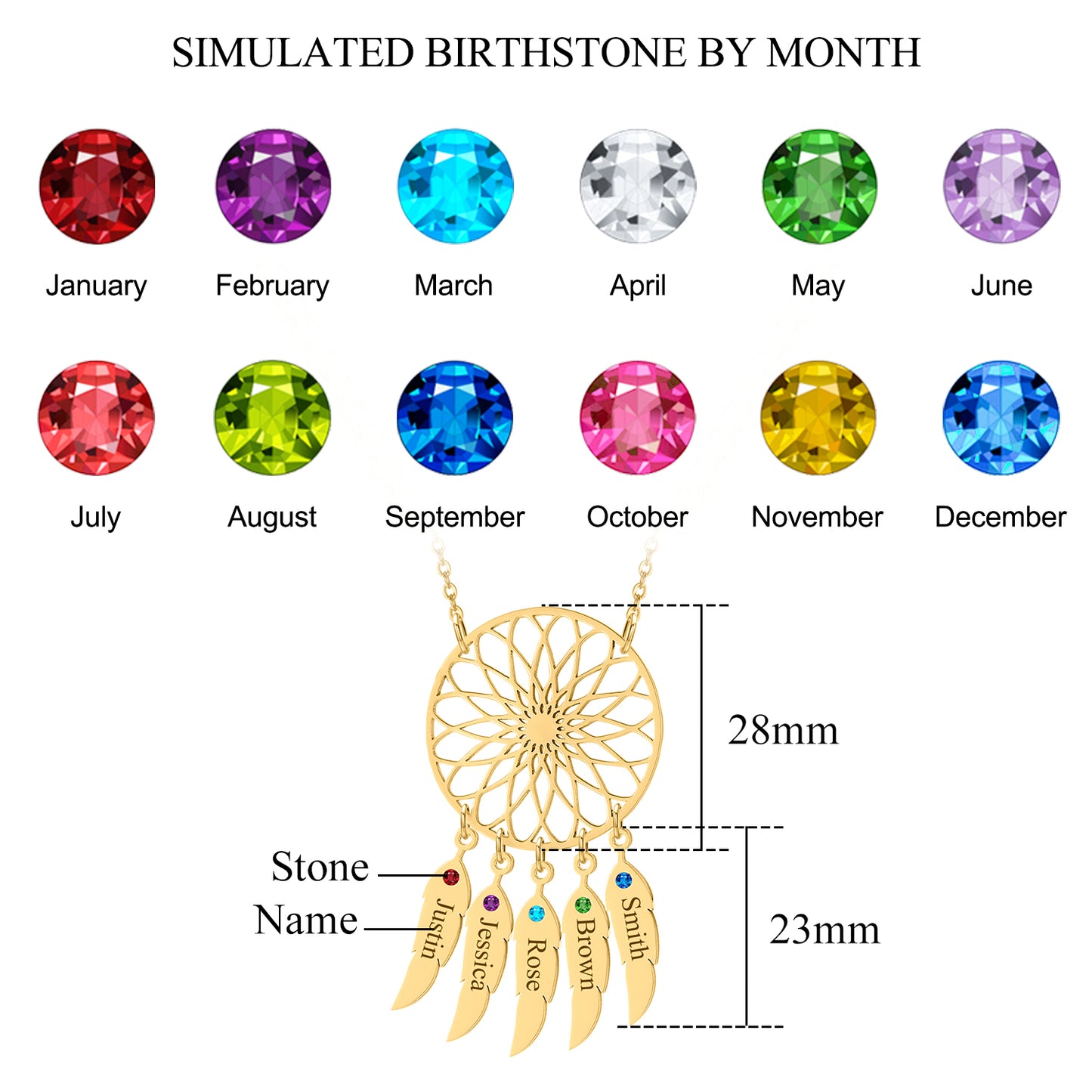 Custom Dream Catcher Name Necklace QN336