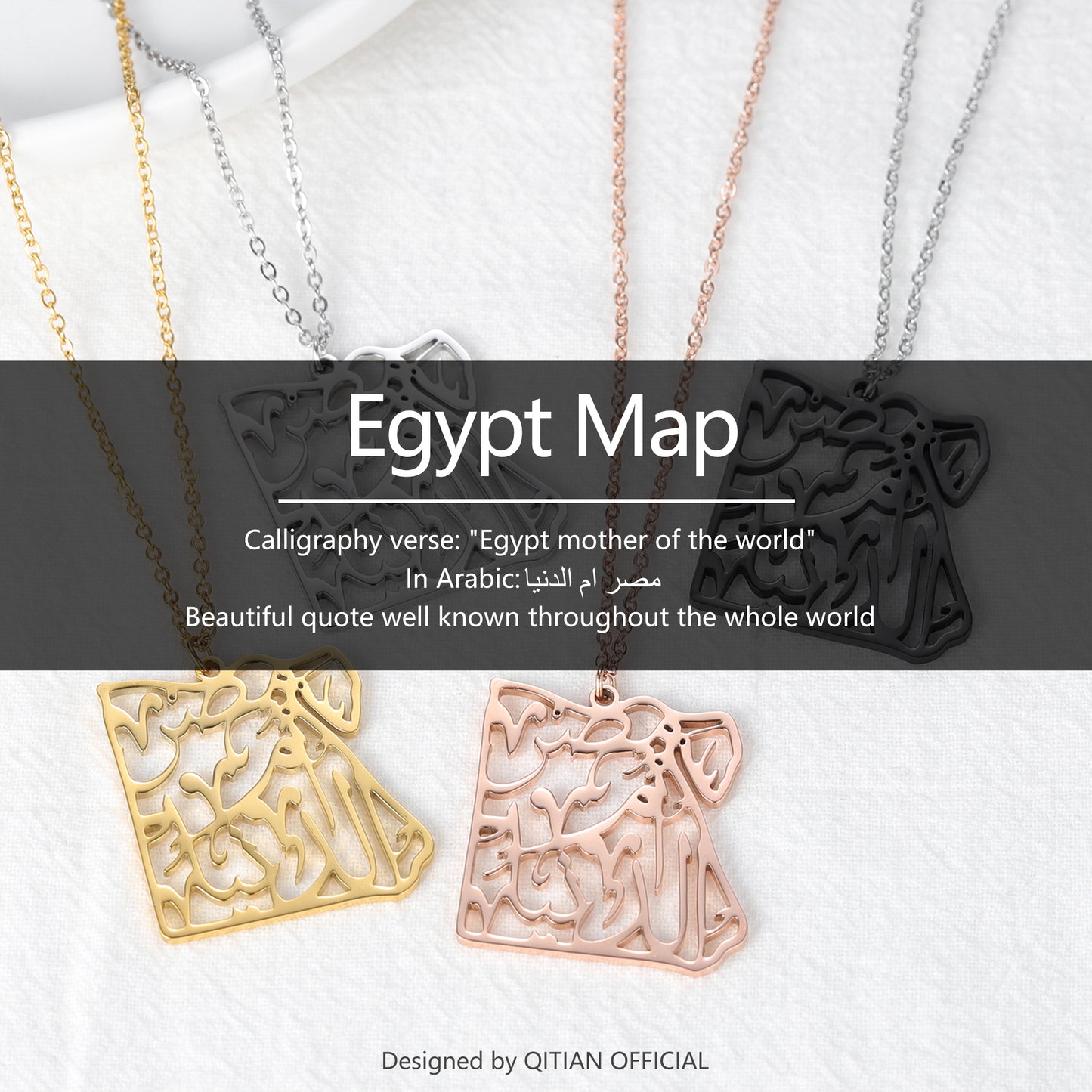 Map Necklace Calligraphy Arabic SN264-5