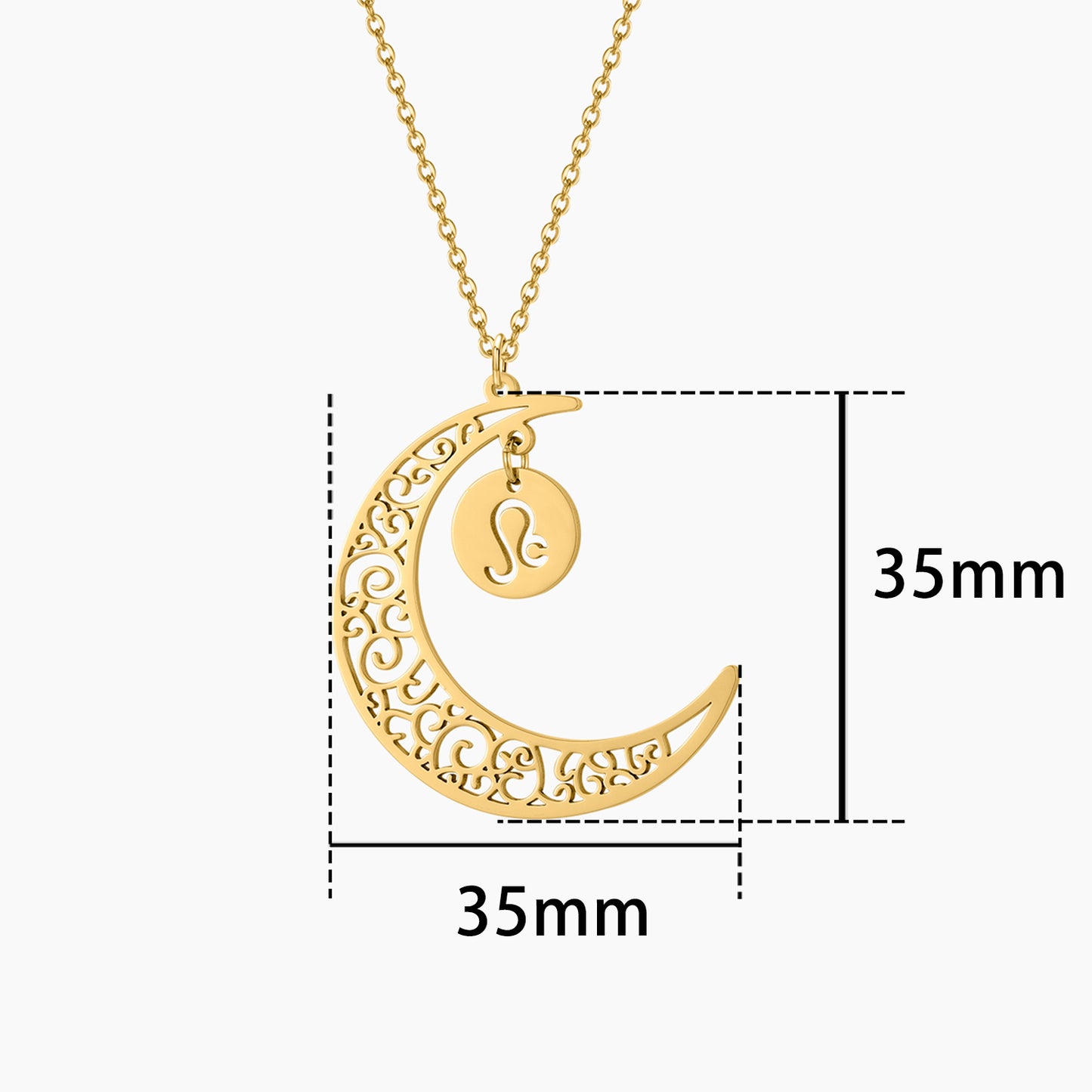 Constellation Hollow Moon Name Necklace QN478