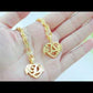 Rose Heart Initial Letter Necklace SN614