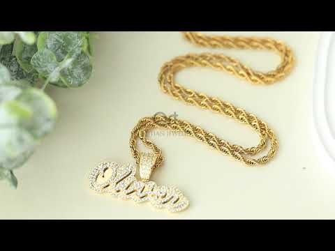 Iced Out Halskette mit Namen QN671