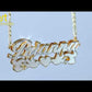 Double Plate Two Tone Name Necklace QN431